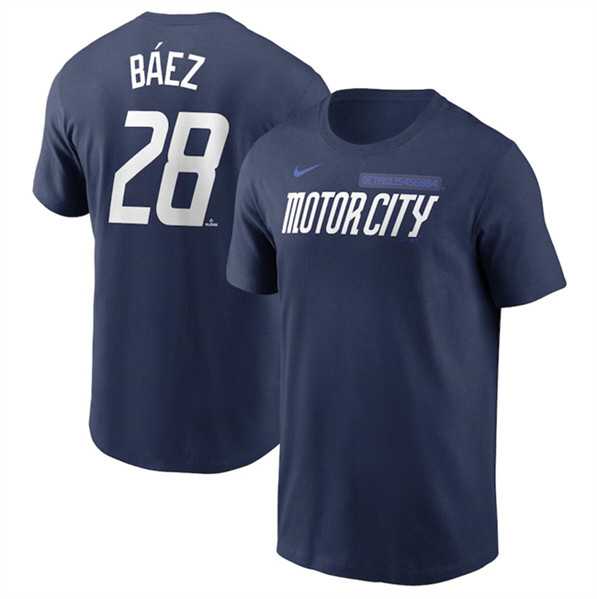 Men's Detroit Tigers #28 Javier Baez Navy 2024 City Connect Fuse Name & Number T-Shirt,We sell and wholesale Men's Detroit Tigers #28 Javier Baez Navy 2024 City Connect Fuse Name & Number T-Shirt on line form chian!